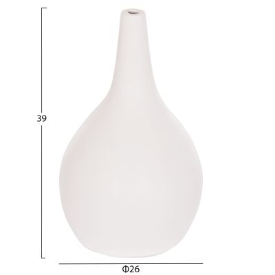 SET OF 3 TABLE DECORATIVE VASES DENI HM21141 FIBER CEMENT IN WHITE