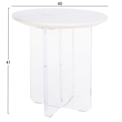 ХОЛНА МАСА ACRYLON HM9779.01 HPL БЯЛ МРАМОР-АКРИЛНИ КРАКА Φ40x41Hcm.