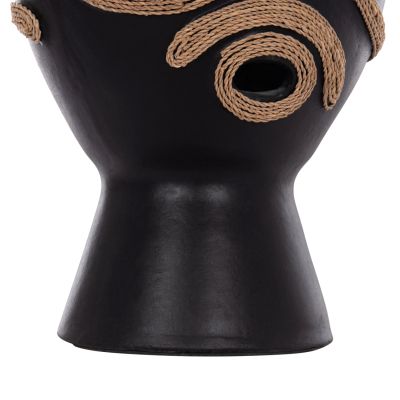 TABLE DECORATIVE VASE DEAN HM4678.01 TERRACOTA IN BLACK--Φ23x29Hcm.