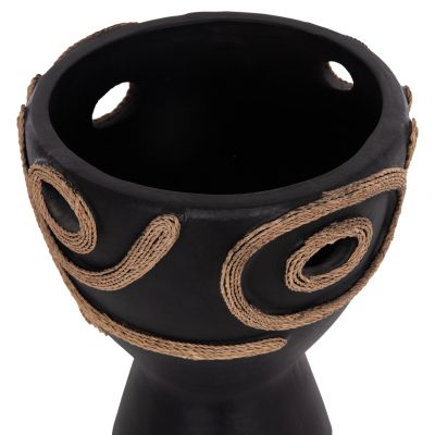 TABLE DECORATIVE VASE DEAN HM4678.01 TERRACOTA IN BLACK--Φ23x29Hcm.