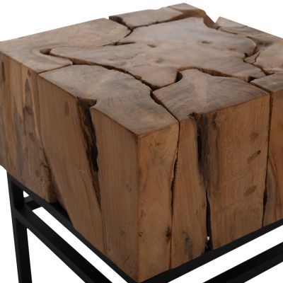 SIDE TABLE PIEN HM9353 SQUARE SOLID TEAK NATURAL COLOR 38X38X55H
