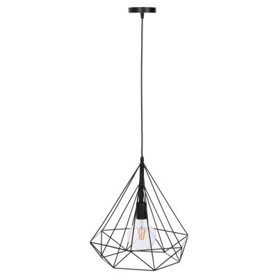 CEILING PENDANT LAMP HM4064 BLACK METAL CAP 32x37x128Hcm.