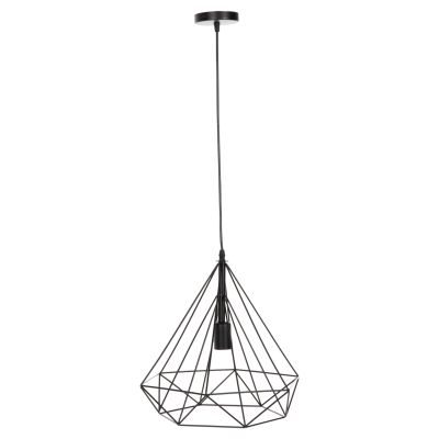 CEILING PENDANT LAMP HM4064 BLACK METAL CAP 32x37x128Hcm.