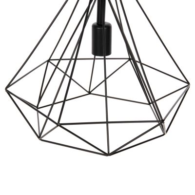 CEILING PENDANT LAMP HM4064 BLACK METAL CAP 32x37x128Hcm.
