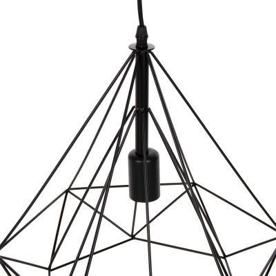 CEILING PENDANT LAMP HM4064 BLACK METAL CAP 32x37x128Hcm.