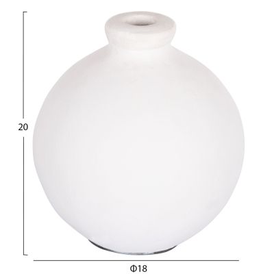 DECORATIVE VASE SERIES CLAYVON HM4410 TERRACOTTA IN WHITE COLOR 18x18x20Hcm.