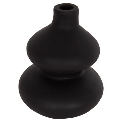TABLE DECORATIVE VASE CHELIN HM4670S TERRACOTA IN BLACK--Φ20x25Hcm.