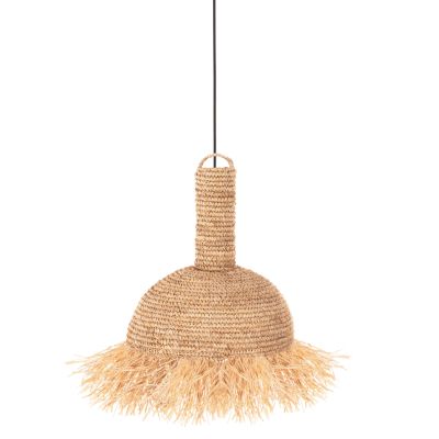 CEILING PENDANT LAMP WITH FRINGES HM7855 DRIED PALM FIBERS Φ41,5x48Hcm.