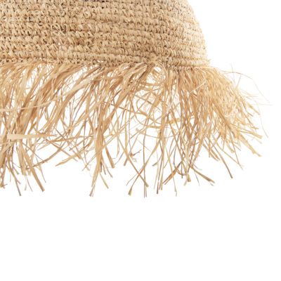CEILING PENDANT LAMP WITH FRINGES HM7855 DRIED PALM FIBERS Φ41,5x48Hcm.
