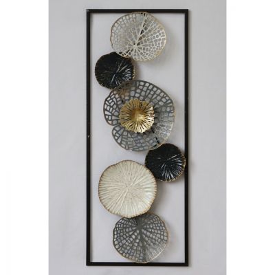 METALLIC WALL DECORATION HM7169 BLACK WHITE SILVER 28x4x75Η cm.