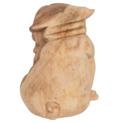 FLOOR DECORATION HM7925 DOZER BULLDOG SUAR WOOD IN NATURAL COLOR 18x14x20Hcm.