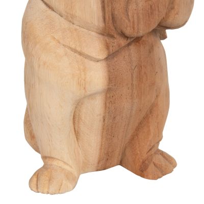 FLOOR DECORATION HM7925 DOZER BULLDOG SUAR WOOD IN NATURAL COLOR 18x14x20Hcm.