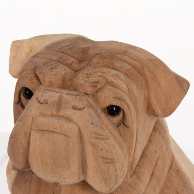 FLOOR DECORATION HM7925 DOZER BULLDOG SUAR WOOD IN NATURAL COLOR 18x14x20Hcm.