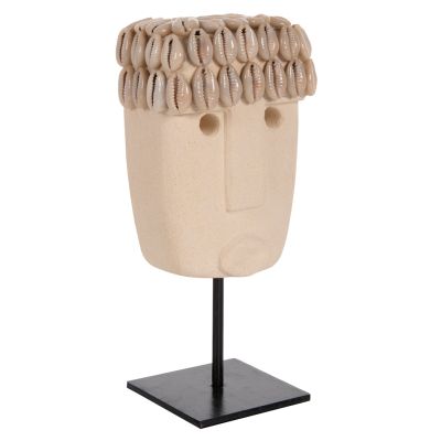 TABLE DECOR FACE HM4313 PARAS STONE IN BLACK METAL STAND 9x6x19Hcm.