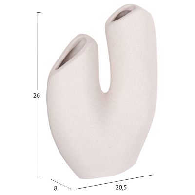 CERAMIC TABLE DECOR ARKEN HM4619.01 OFF WHITE WITH CRYSTALLIZATION 20.5x8x26Hcm.