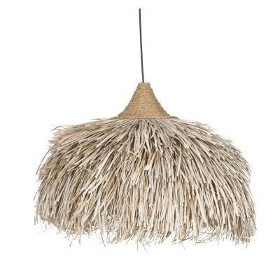 CEILING PENDANT ROUND CAP PANDAN FIBERS IN WHITEWASH 65x65x55Hcm.HM7773