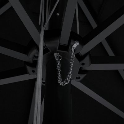 PROFESSIONAL 3x3x2,83M ALUMINUM UMBRELLA WITH ACRYLIC CLOTH IN BLACK SHADE HM6026.03