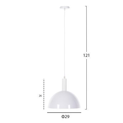 CEILING PENDANT LAMP HM4111 WHITE METAL BELL Φ29.5Χ119Hcm.