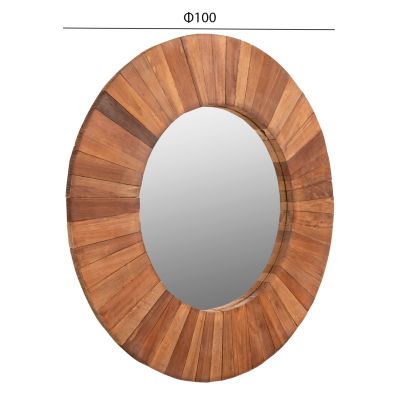 СТЕННО ОГЛЕДАЛО HM7726 РЕЦИКЛИРАНО ДЪРВО ЕСТЕСТВЕНО Φ100см