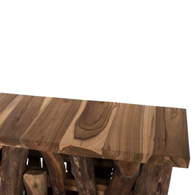 CONSOLE FB99336 SOLID TEAK NATURAL 100X35X75H