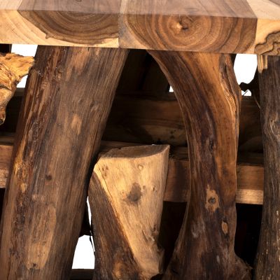 CONSOLE FB99336 SOLID TEAK NATURAL 100X35X75H