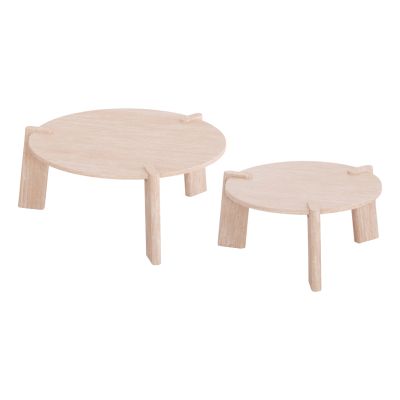 SET 2PCS COFFEE TABLES EQUIL HM9943.01 MDF WITH MELAMINE COVER-NATURAL WOOD COLOR 66x66cm + 87x87cm