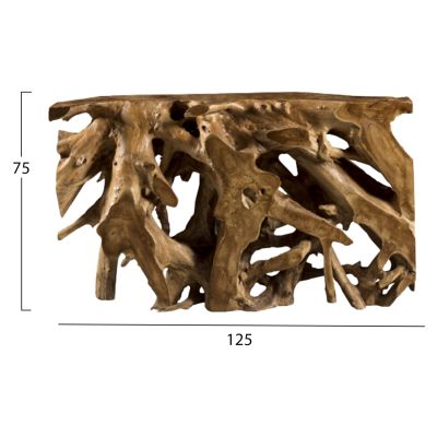 CONSOLE SOLID TEAK ROOT AND JAVA WOOD 125X40X75Hcm.HM9394