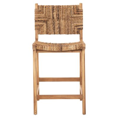 БАР СТОЛ WALTER HM9842 ТИКОВО ДЪРВО В ЕСТЕСТВЕН РУШ МАТОВ 46x55x96Hcm.