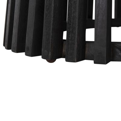 ТРАПЕЗНА МАСА КРЪГЛА FRANTZ HM9388.12 МИНДИ ДЪРВО МАСИВ В ЧЕРНО Φ120X76,5Hcm.