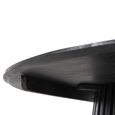 ТРАПЕЗНА МАСА КРЪГЛА FRANTZ HM9388.12 МИНДИ ДЪРВО МАСИВ В ЧЕРНО Φ120X76,5Hcm.