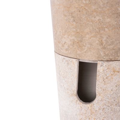 КОНУСНА МИВКА ОТ МРАМОР В КРЕМАВ И БЯЛ ЦВЯТ Φ40x90Hcm.HM7808.02