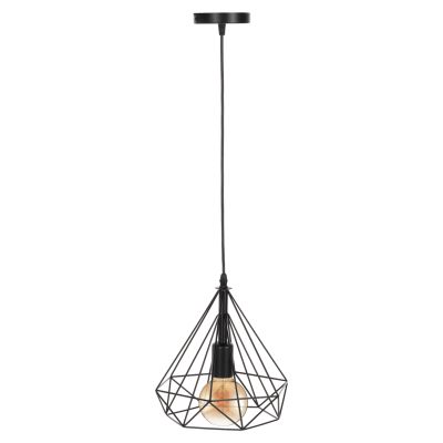 CEILING PENDANT LAMP HM4063 BLACK METAL CAP 25x22x123Hcm.