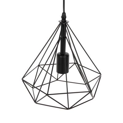 CEILING PENDANT LAMP HM4063 BLACK METAL CAP 25x22x123Hcm.