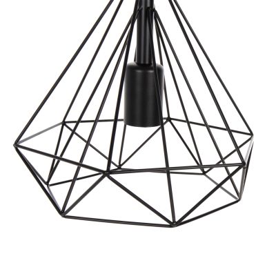 CEILING PENDANT LAMP HM4063 BLACK METAL CAP 25x22x123Hcm.