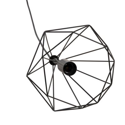 CEILING PENDANT LAMP HM4063 BLACK METAL CAP 25x22x123Hcm.
