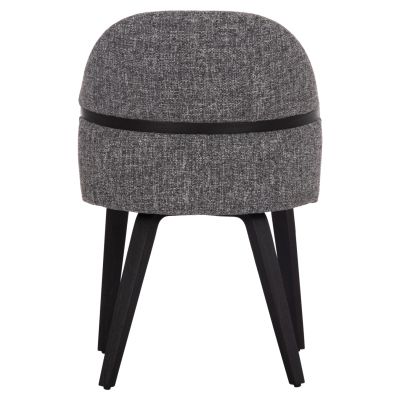 DINING CHAIR DEKKER HM18249.02 PLYWOOD IN BLACK--FABRIC IN GREY 50x60x80Hcm.