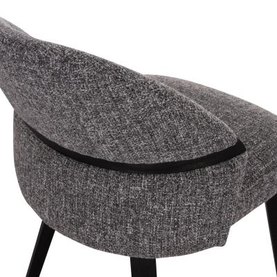 DINING CHAIR DEKKER HM18249.02 PLYWOOD IN BLACK--FABRIC IN GREY 50x60x80Hcm.