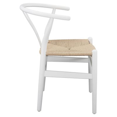 DINING CHAIR BRAVE HM8695.04 BEECH WOOD IN WHITE-ROPE BEIGE 54x57x74Hcm