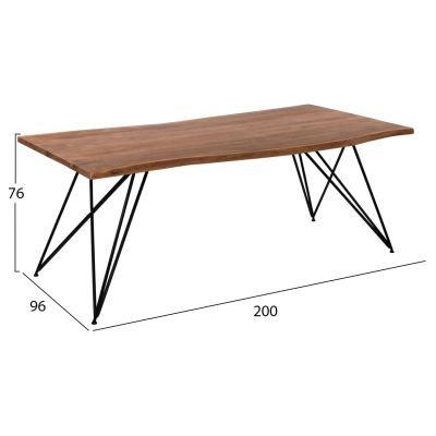 Dining Table Rio HM8181.11 Solid acacia wood 200Χ96Χ76