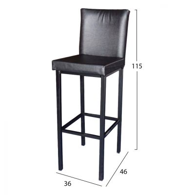 Метален бар стол с черен PU TS481 36x46x115см.