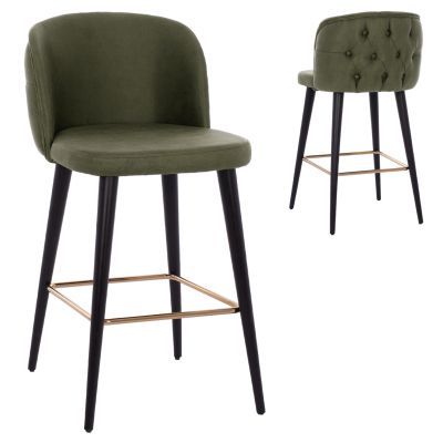 БАР СТОЛ MARCELLO PROFESSIONAL HM9280.13 ТИП НАБУК ДЪРВО КИПАРИС ЗЕЛЕН 50x49,5x101,5Hcm.
