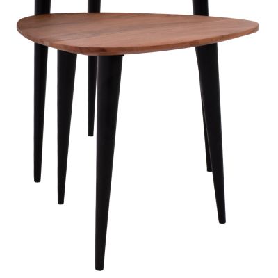 3 NESTING TABLES EMILIANO HM9256 ACACIA WOOD WITH METAL BLACK LEGS 69,5x67x46H CM.
