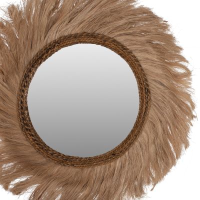 MIRROR ROUND WITH ABACA FIBERS FRAME NATURAL COLOR 90x4x90Hcm.HM7729