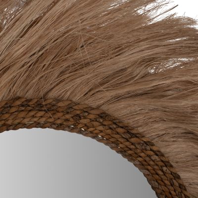 MIRROR ROUND WITH ABACA FIBERS FRAME NATURAL COLOR 90x4x90Hcm.HM7729