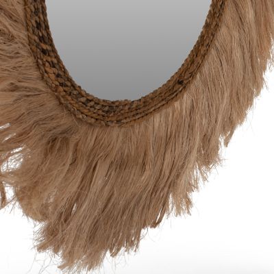 MIRROR ROUND WITH ABACA FIBERS FRAME NATURAL COLOR 90x4x90Hcm.HM7729