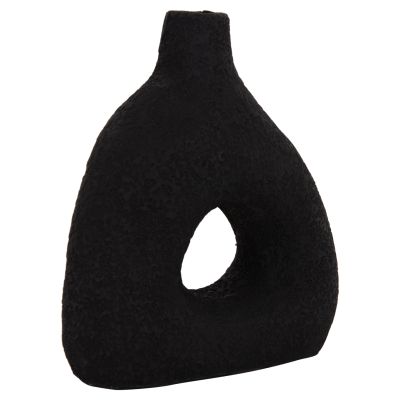 TABLE DECORATIVE VASE DECANT HM4667.01M TERRACOTA IN BLACK--17x6.5x20Hcm.