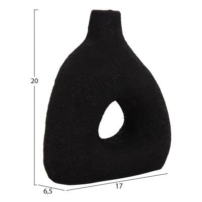 TABLE DECORATIVE VASE DECANT HM4667.01M TERRACOTA IN BLACK--17x6.5x20Hcm.
