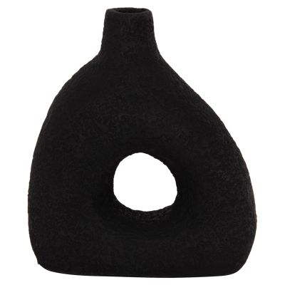 TABLE DECORATIVE VASE DECANT HM4667.01M TERRACOTA IN BLACK--17x6.5x20Hcm.