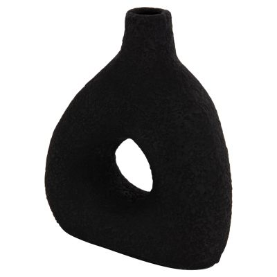 TABLE DECORATIVE VASE DECANT HM4667.01M TERRACOTA IN BLACK--17x6.5x20Hcm.