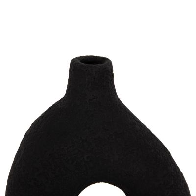 TABLE DECORATIVE VASE DECANT HM4667.01M TERRACOTA IN BLACK--17x6.5x20Hcm.